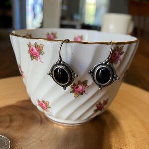 Vintage Black onyx Silver Earrings– BOGO FREE Jewelry Deal